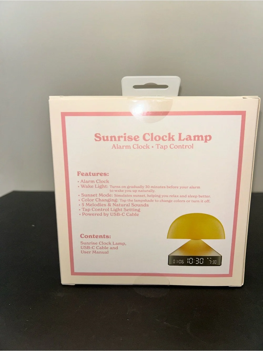 Sunrise Clock Lamp - White and Gold